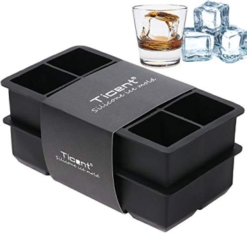 Ticent Large Silicone Ice Cube Tray, Set of 2 for Drinks
