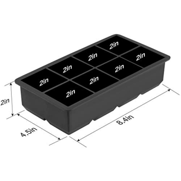Ticent Large Silicone Ice Cube Tray, Set of 2 for Drinks