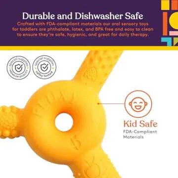 FLUXY Oral Sensory Chew Toys for Kids and Toddlers, Stimulation Motor Therapy Aid with Soft, Flexible Textures, Build Tongue and Mouth Strength, Relieve Stress and Fidgeting (Combo - 3 Pack)