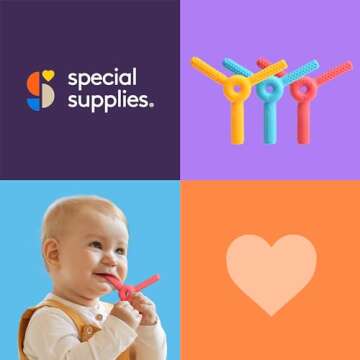 FLUXY Oral Sensory Chew Toys for Kids and Toddlers, Stimulation Motor Therapy Aid with Soft, Flexible Textures, Build Tongue and Mouth Strength, Relieve Stress and Fidgeting (Combo - 3 Pack)