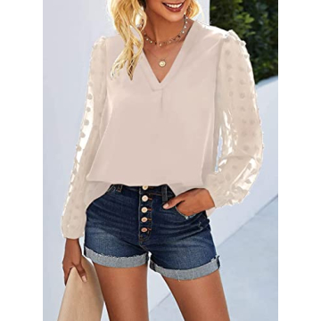 Elegant Samefar Chiffon Long Sleeve Blouse for Women