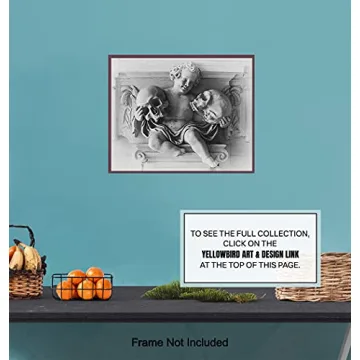 Goth Wall Art & Decor - Gothic Room Decor - Wiccan Wicca Witchcraft Supplies - Pagan Gifts - Medieval Midevil Decor - Creepy Scary Living Room Decorations - Spooky Skull Wall Decor Poster - Unframed