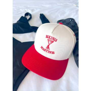 Stylish Bikinis & Martinis Vintage Trucker Hat for Summer