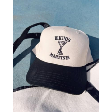 Stylish Bikinis & Martinis Vintage Trucker Hat for Summer