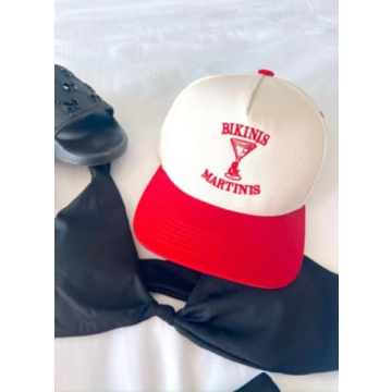 Stylish Bikinis & Martinis Vintage Trucker Hat for Summer