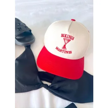 Stylish Bikinis & Martinis Vintage Trucker Hat for Summer
