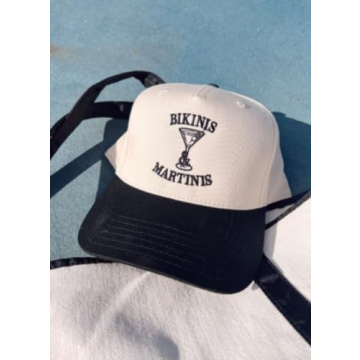 Stylish Bikinis & Martinis Vintage Trucker Hat for Summer