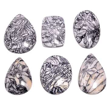 GEMKORA 100 cts Pinolith Jasper Gemstone Wholesale Cabochons Lot, Jewelry Making Assorted Loose Gemstone, Polished Decor Specimen, DIY, Wire Wrapping, Healing Crystals, Bulk Gemstone Deal 2 to 4pcs