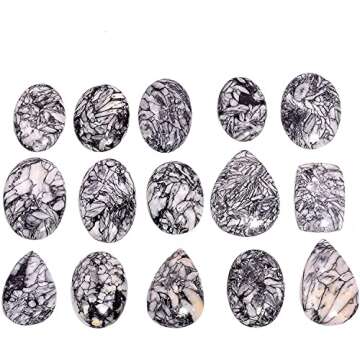 GEMKORA 100 cts Pinolith Jasper Gemstone Wholesale Cabochons Lot, Jewelry Making Assorted Loose Gemstone, Polished Decor Specimen, DIY, Wire Wrapping, Healing Crystals, Bulk Gemstone Deal 2 to 4pcs