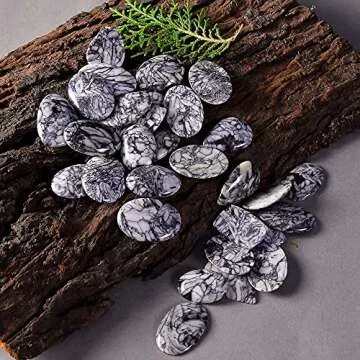 GEMKORA 100 cts Pinolith Jasper Gemstone Wholesale Cabochons Lot, Jewelry Making Assorted Loose Gemstone, Polished Decor Specimen, DIY, Wire Wrapping, Healing Crystals, Bulk Gemstone Deal 2 to 4pcs