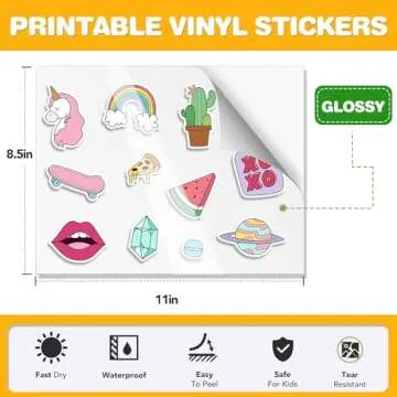20 Sheets of Waterproof Printable Vinyl Sticker Paper