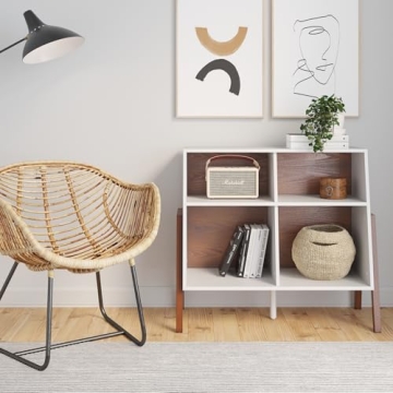 Modern White Brown 4-Cube Storage Organizer by Nathan James