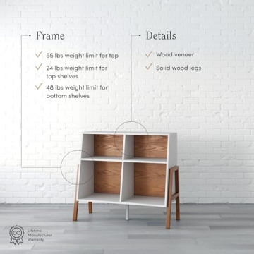 Modern White Brown 4-Cube Storage Organizer by Nathan James