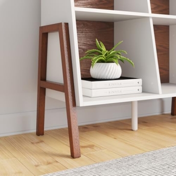 Modern White Brown 4-Cube Storage Organizer by Nathan James