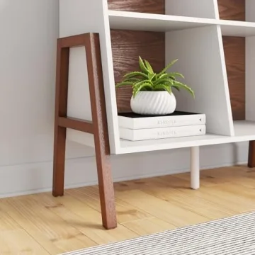 Modern White Brown 4-Cube Storage Organizer by Nathan James