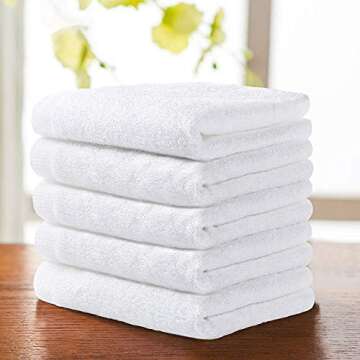 Yoofoss Luxury Washcloths Towel Set 10 Pack Baby Wash Cloth for Bathroom-Hotel-Spa-Kitchen Multi-Purpose Fingertip Towels & Face Cloths - White