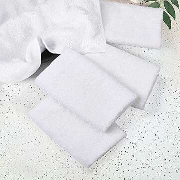Yoofoss Luxury Washcloths Towel Set 10 Pack Baby Wash Cloth for Bathroom-Hotel-Spa-Kitchen Multi-Purpose Fingertip Towels & Face Cloths - White