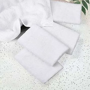 Yoofoss Luxury Washcloths Towel Set 10 Pack Baby Wash Cloth for Bathroom-Hotel-Spa-Kitchen Multi-Purpose Fingertip Towels & Face Cloths - White