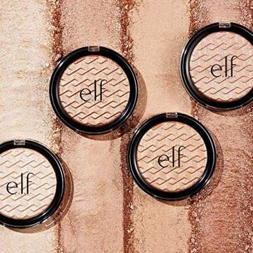 e.l.f. Metallic Flare Highlighter Versatile Jelly-like Formula, Multi-Dimensional, Buttery Soft, Applies Wet or Creamy Rose Gold, 0.18 Ounce