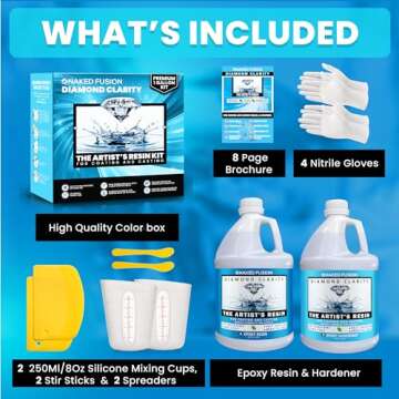 Epoxy Resin Art Resin Crystal Clear Formula- The Artist's Resin for Coating, Casting, Resin Art, Geodes, Tabletop, Bar Top, Live Edge Tables, River Tables- Non-Toxic -1 Gallon Kit