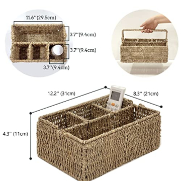 Large Wicker Utensil Caddy Carrier - Eco-Friendly Kitchen Organizer