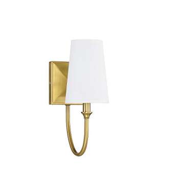 Savoy House 9-2542-1-322 Cameron Warm Brass 1 Light Sconce (5" W x 13" H)