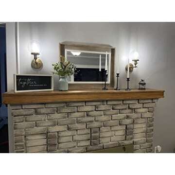 Pathson Industrial Wall Sconce with Round Clear Glass Globe Shade, Vintage Style Wall Lamp Farmhouse Wall Light Fixtures for Loft Bathroom Bedroom