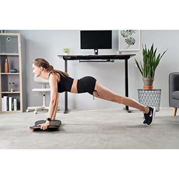 FEZIBO Standing Desk Mat Balance Board, Anti Fatigue Mat Standing Desk Office, Wobble Board with Ergonomic Design, Obsidian Black