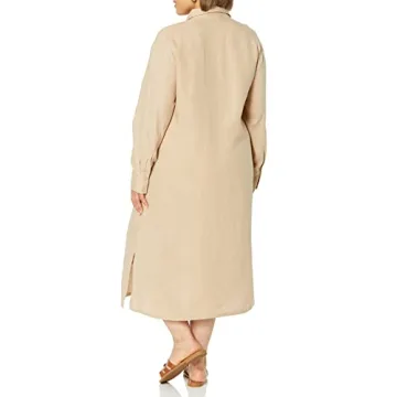 The Drop Fiona Relaxed Linen Midi Dress for Women