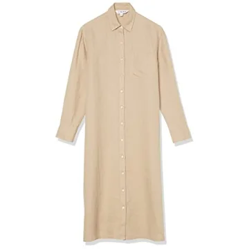 The Drop Fiona Relaxed Linen Midi Dress for Women