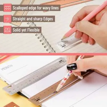 Mr. Pen- Steel Rulers, 3 pcs, 15cm, Silver, Gold, Rose Gold, Centimeter Ruler, Metric Metal Ruler Set, mm Ruler, Metal Rulers, Small Metal Ruler Metal Straight Edge, Steel Ruler, Standard Ruler