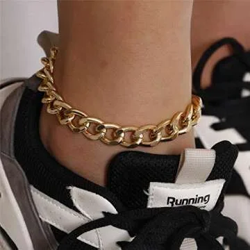 Kelistom Gold Plated Cuban Link Anklet Set - Chic & Durable