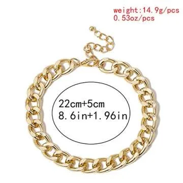 Kelistom Gold Plated Cuban Link Anklet Set - Chic & Durable