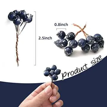 Hagao Fake Blueberry Artificial Fruits - 20 PCS Decorative Blue