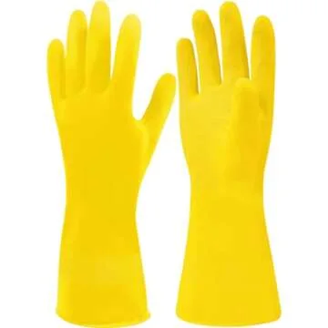 SteadMax 3/6 Pairs Cleaning Gloves, Reusable Natural Rubber Dish Gloves, Waterproof Latex Non-Slip Dishwashing Gloves for Kitchen and Household (Large, 3 Pack)