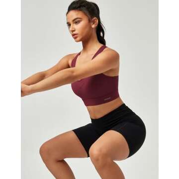 Ewedoos High Impact Sports Bras for Women High Support Push up Sports Bra Racerback Sports Bras Workout Bra Running Bra Maroon