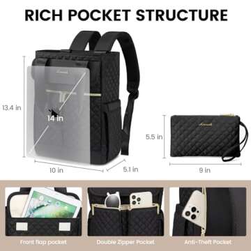 LOVEVOOK Backpack Purse for Women, Convertible Small Backpack Tote for Woman, Mini College Daypack for Work, Daily, Travel, 2pcs set