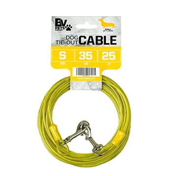 BV Heavy Duty Dog Tie Out Cable 25 Feet - Safe & Durable