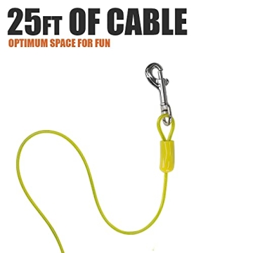 BV Heavy Duty Dog Tie Out Cable 25 Feet - Safe & Durable