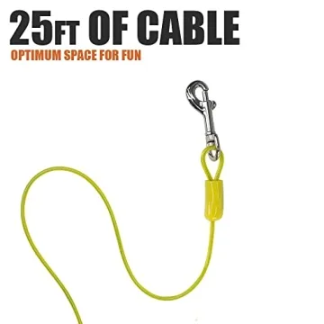 BV Heavy Duty Dog Tie Out Cable 25 Feet - Safe & Durable