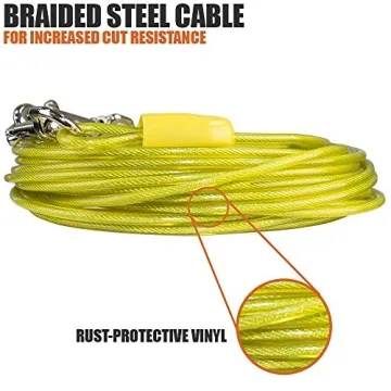 BV Heavy Duty Dog Tie Out Cable 25 Feet - Safe & Durable