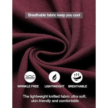 COOFANDY Mens Vintage Short Sleeve Button Up Knitted Polo Shirts Summer Beach Shirt Wine Red