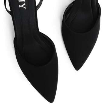 QIY Black Pumps for Women Dressy Sling Back Heels Black Pointy Pointed Toe Heels Heeled Sandals Closed Toe Ankle Strap Stiletto High Heels Dress Bridal Wedding Shoes Size 8