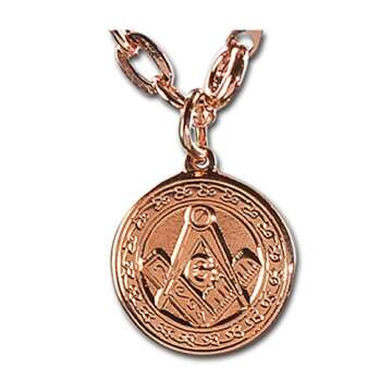 Square & Compass Masonic Necklace - [Copper][3/4'' Diameter]