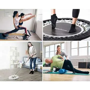 DIBAOLONG Non Slip Yoga Socks for Women, Pilates Socks with Grips Slipper Barre Hosptial Cozy Crew Ankle Socks with Grips (6.5-9)