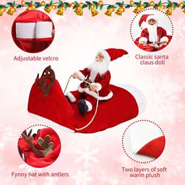 Kyerivs Santa Dog Costume for Holiday Parties and Festivities