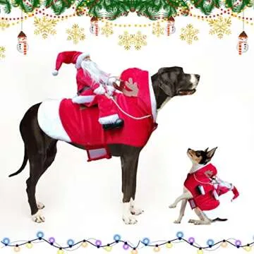 Kyerivs Santa Dog Costume for Holiday Parties and Festivities