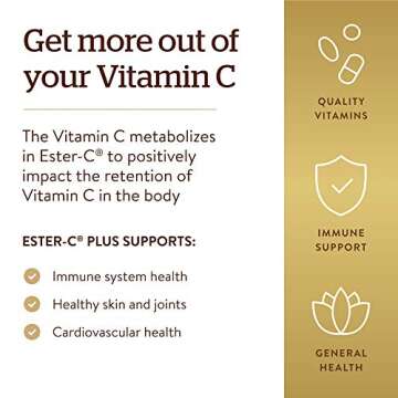 Ester-C Plus 1000 mg Vitamin C - Gentle & Non-Acidic