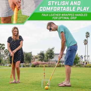 GoSports Deluxe Croquet Set - Full Size Fun for All Ages