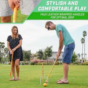 GoSports Deluxe Croquet Set - Full Size Fun for All Ages